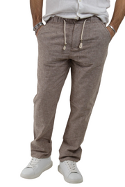 Trez pantalone casual da uomo in lino Poly 2233 M46439 737 light brown