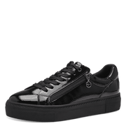 Sneaker nera lucida con zip