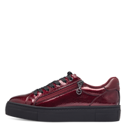 Sneaker rossa lucida con zip