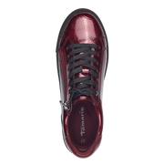 Sneaker rossa lucida con zip