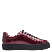 Sneaker rossa lucida con zip