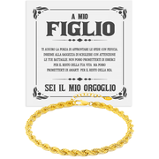 Bracciale A Mio Figlio - Corda Oro