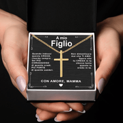 Collana Croce - A Mio Figlio, con Amore Mamma.