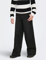 Only KOGCOMET Wide Leg Fit Jeans 15264770 – Jeans Ragazza Nero Gamba Larga 6-14 Anni