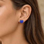 Zaffira Orecchini a Cuore con Strass Blu