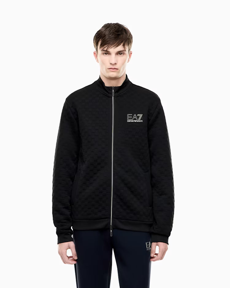 EA7 Felpa Premium Label Full Zip 7M002246AF26241UC001 Uomo Nero - Felpa Sportiva