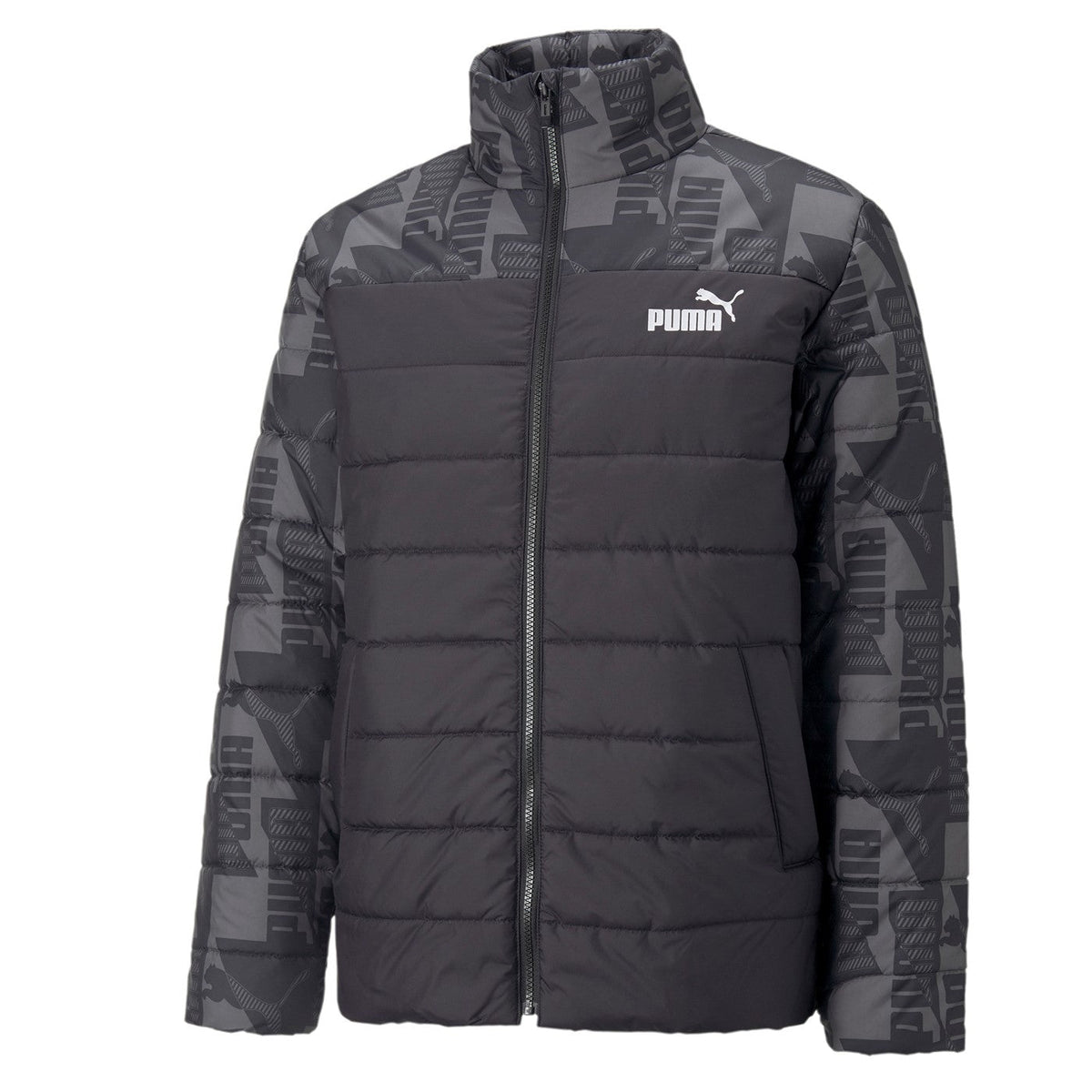 Puma Giacca da uomo trapuntata e stampa ESS Padded AOP Jacket 849347 01 nero