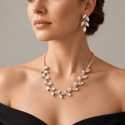 Set Foglia d'Oro Collana e Orecchini