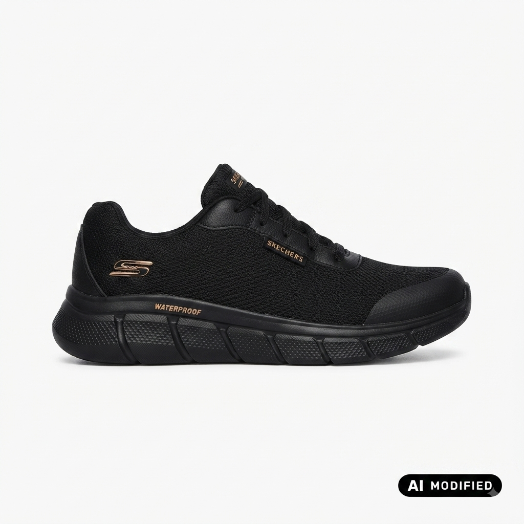 Skechers Bob Flex Proof 117351-BBK Donna Nera - Sneakers Waterproof